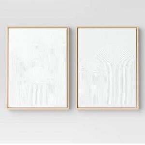 NWT Threahols Set of 2 12" x 16" Rainbow Arches Framed Embellished Canvas Set